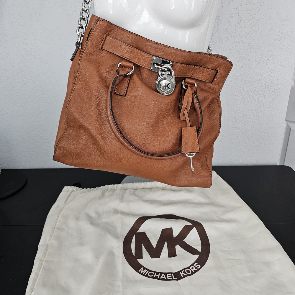 Michael Kors Tan Satchel with Silver Hardware - Picture 5 of 16